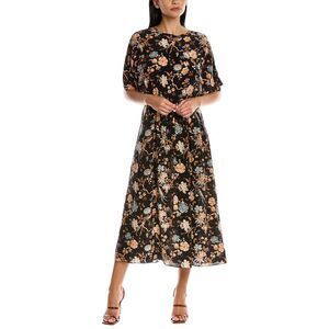 Les Rêveries Womens Les Reveries V-Back Silk Maxi Dress, Black